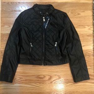 Girls Faux Leather Moto Style Jacket Size 7/8